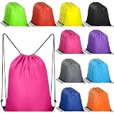 Lzerking 50 Pcs Drawstring Backpack Bulk (10 Colors, 13.4x16 Inches) | DIY friendly, lightweight &amp; foldable. Perfect for Operation Christmas Child shoebox, camping, events and homeless donation.