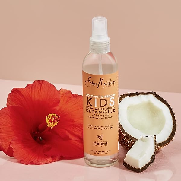 SHEAMOISTURE KIDS EXTRA MOISTURIZING DETANGLER FOR CURLY HAIR COCONUT AND HIBISCUS KIDS DETANGLER WITH SHEA BUTTER 8 OZ