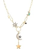 Sacina Boho Gothic Gold Moon and Star