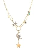 Sacina Boho Gothic Gold Moon and Star