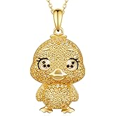 Cehuzeli Duck Necklace S925 Sterling Siver Duck Gifts for Women Duck Jewerly Gift for Women