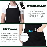 umbom 2 Pack Plus Size Apron Black Polyester 2 Pockets Adjustable Large view 4