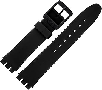 Correa para Reloj de Pulsera, plástico, 17 mm, para Relojes Swatch, Color Negro