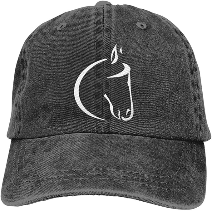 CNMDJER Womens Denim Hat White Horse Lovers Baseball Caps Adjustable