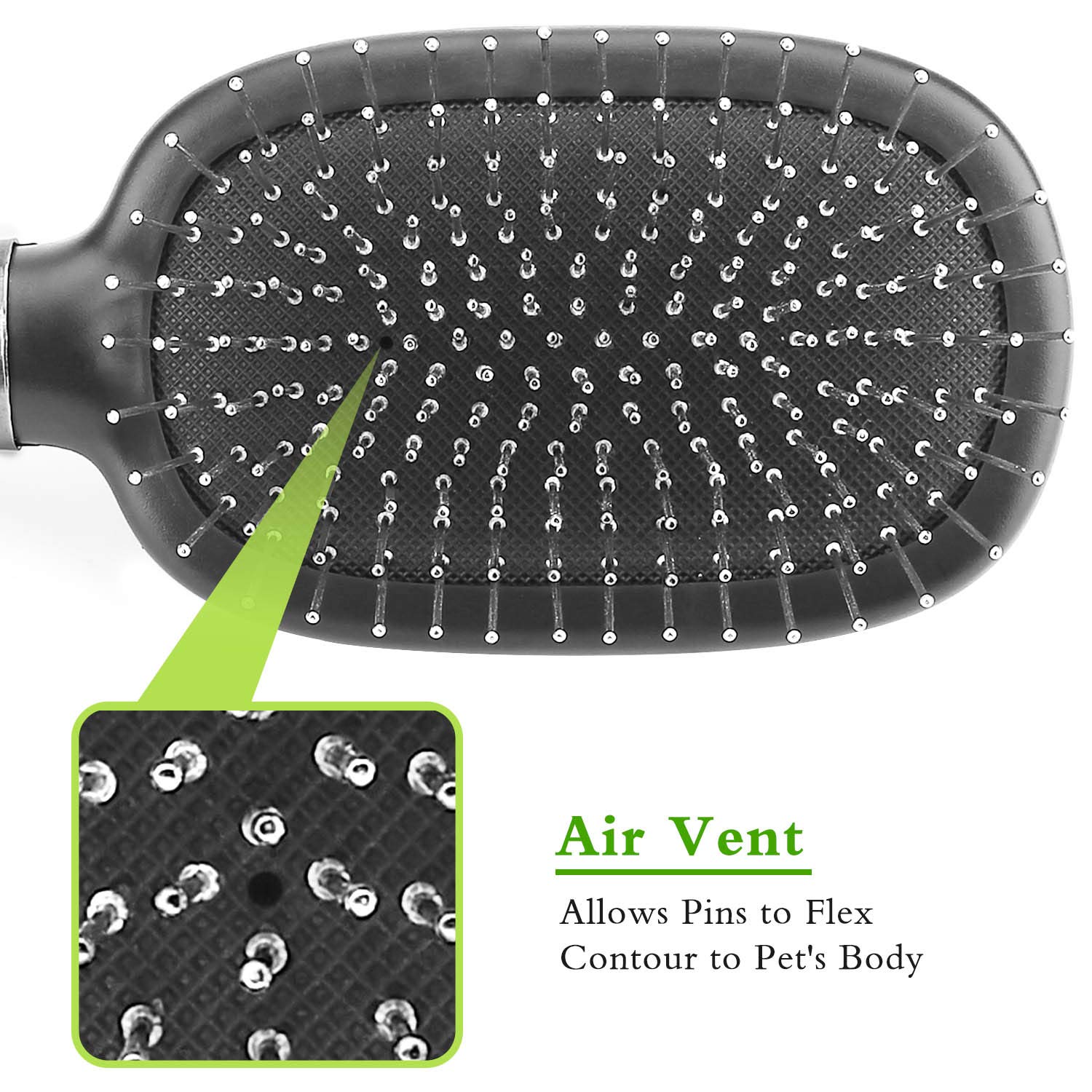 Spazzola per Cani 2 in 1 con Punte Arrotondate per Pelo Corto o Lungo, per massaggio e Elimina Pelo Superfluo Morto