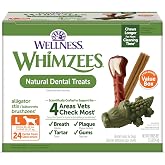 Wellness WHIMZEES Value Pack Natural Dog Dental Treat, Chews, Freshens Breath, Large Size, 50.9 oz Box, 24 Count