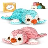 Crochet Kit For Beginners Animal Cat Crochet Kit For Adults Kids, Knitting Kits Complete Crochet Set With Step-by-Step Video Tutorials, 4pcs Cat...