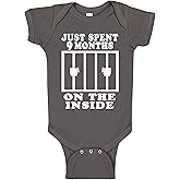 Reaxion Funny Cute Baby Boy Girl Handmade Clothes Infant Just Spent 9 Months On The Inside Bodysuits