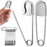 Juexica 10 Pcs 4 Inch Jumbo Stainless Steel Safety Pins, Heavy Duty,Silver | Large Strong Pins for Fashion, Laundry, Sewing, Quilting, Blankets, Diaper, Decor, Crafts &amp; DIY, Oversize, Huge