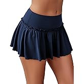 Avidlove Sexy Mini Skirt for Women Solid Ruffle Lingerie Skirt Short Skirts