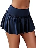 Avidlove Sexy Mini Skirt for Women Solid Ruffle