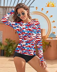 WOWENY Women Rash Guard Long Sleeve Swim Shirts UPF