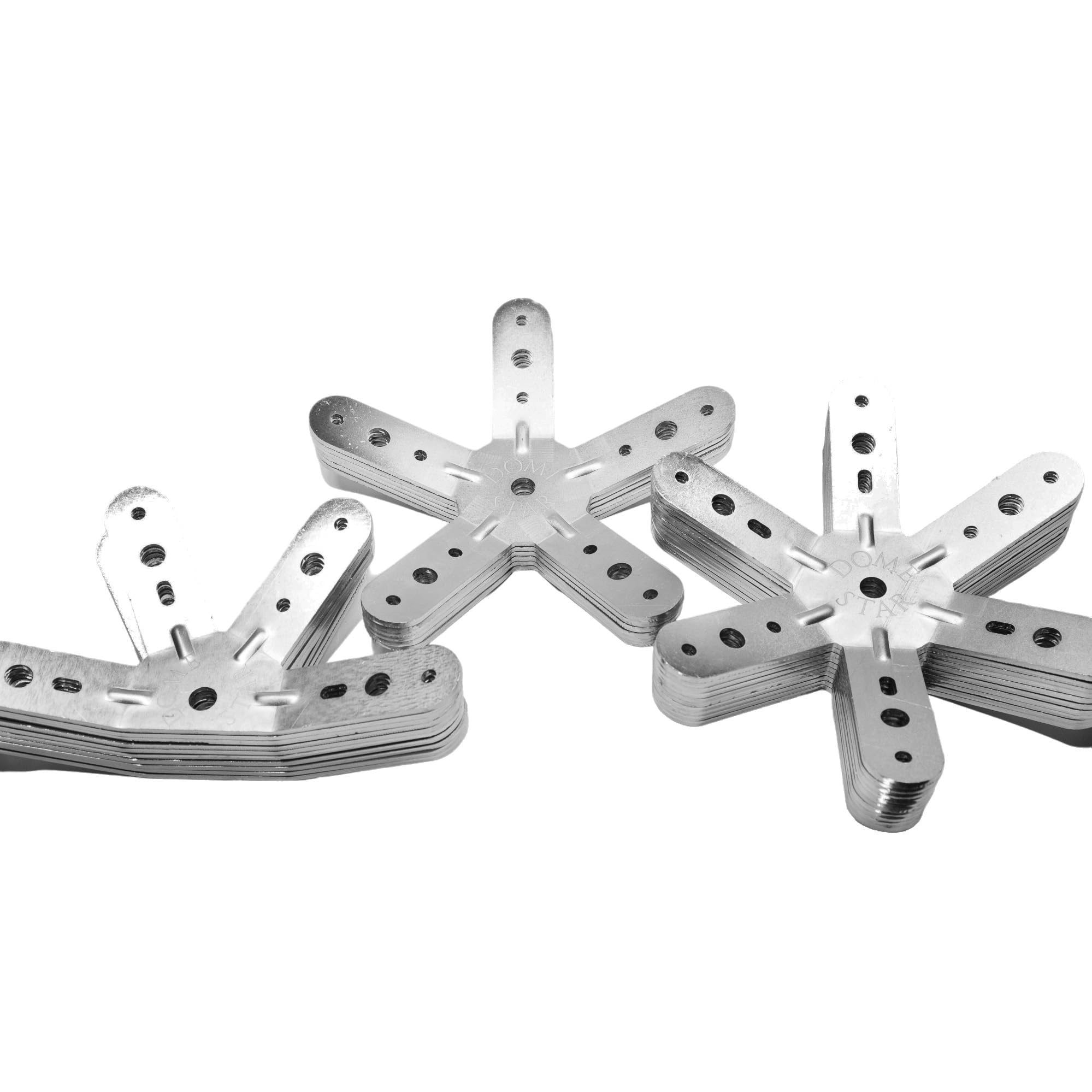 DOMESTAR 2V Geodesic Dome Connectors: Kit of 26 Galvanized Steel Mounting Connectors for Greenhouse, Hammocks, Workshop, Garden Shed, Shelter, Mosquito Net, Outdoor