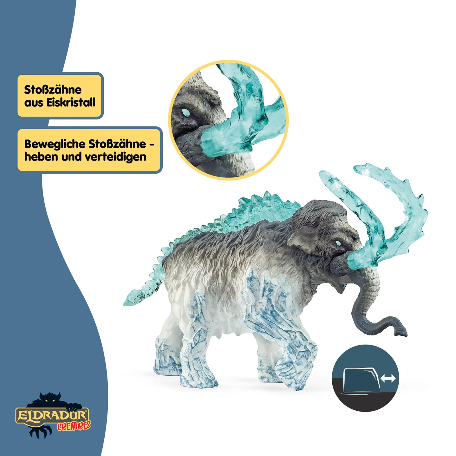 SCHLEICH ELDRADOR Creatures | Frostmammut 70829 | ELDRADOR Monster Spielfigur mit beweglichen Stoßzähnen | tolles Geschenk für Mädchen und Jungen | Spielzeug ab 7 Jahren | 9 x 16 x 11 cm 4