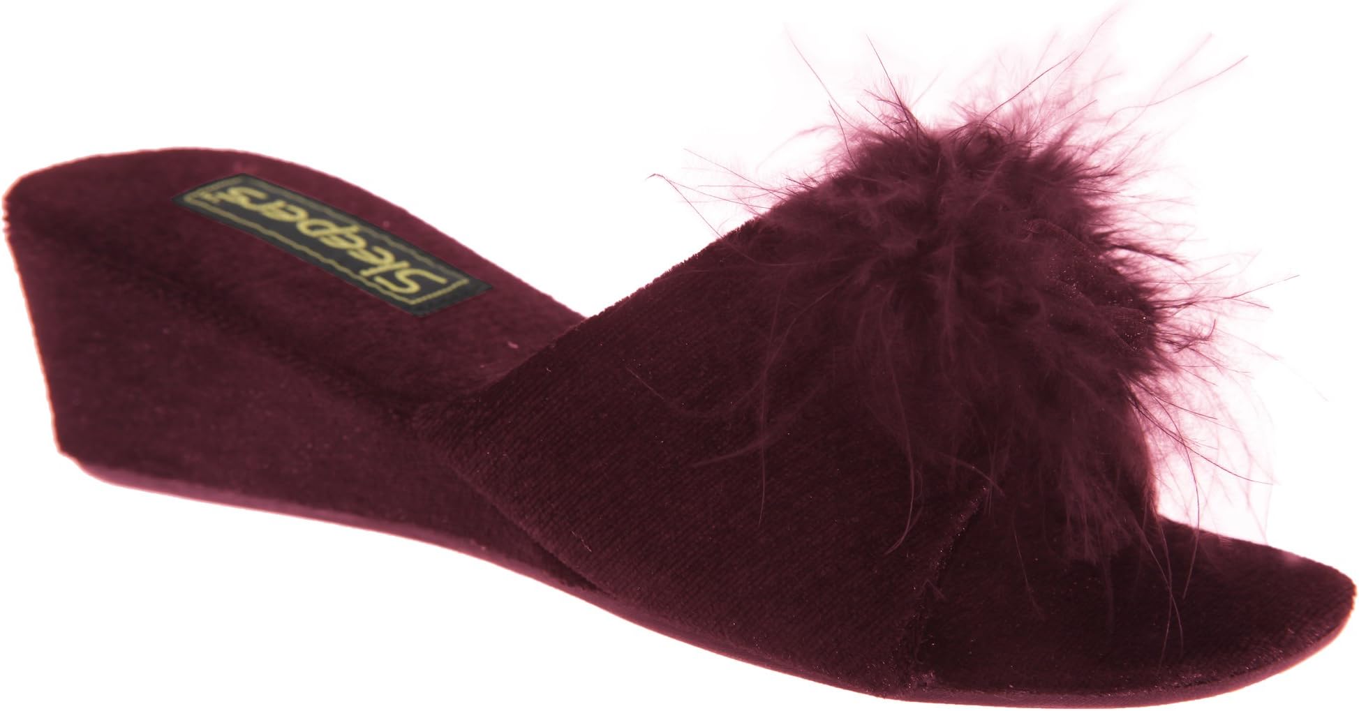 Sleepers Womens/Ladies Anne Jewelled Rosette Boa Mule Slippers