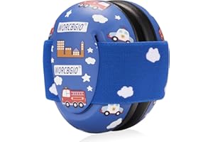WORCBGIO Infant Ear Protection Noise Cancelling Baby Ear Muffs, Toddler Hearing Protection with Adjustable Elastic Headband，Fire car