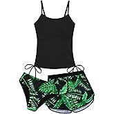 Seanrui Girls Swimsuit 3 Piece Tankini Girls Swimwear Swim Shorts with Pockets Bathing Suit for Teen Girls 9-16 Years