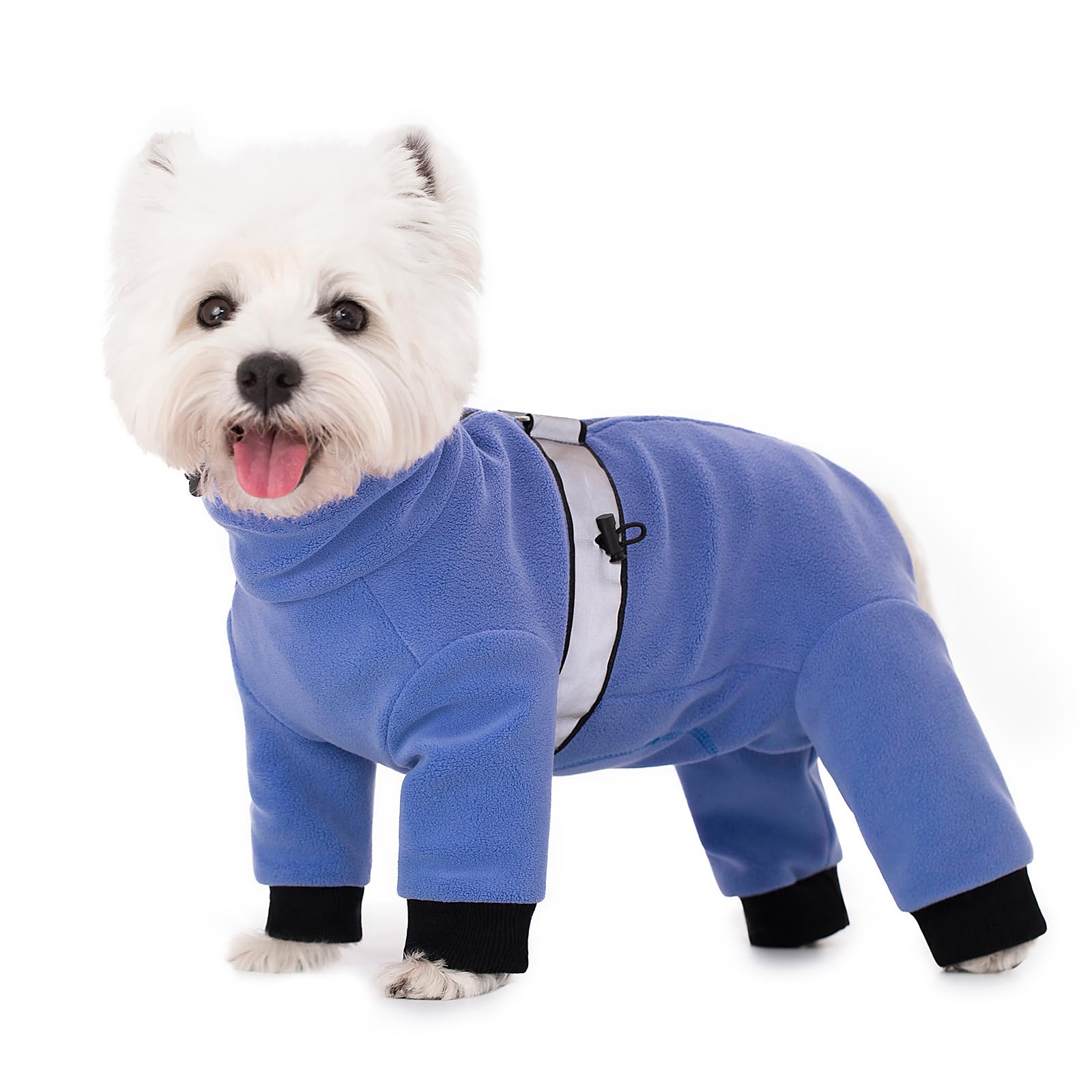 BT Bear Warm Coats Jackets for Small Dogs, Adjustable Dog Warm Fleece Jumpsuit Clothes With D-Ring Dog Winter Coat for Small Dogs,Blue M