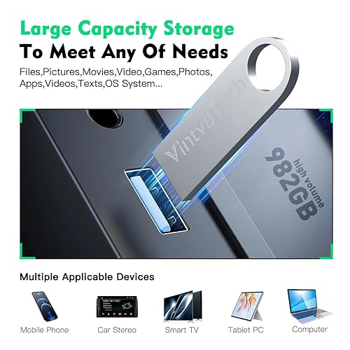 VintvaTach 982GB High-Speed USB Flash Drive, Waterproof - Main Image