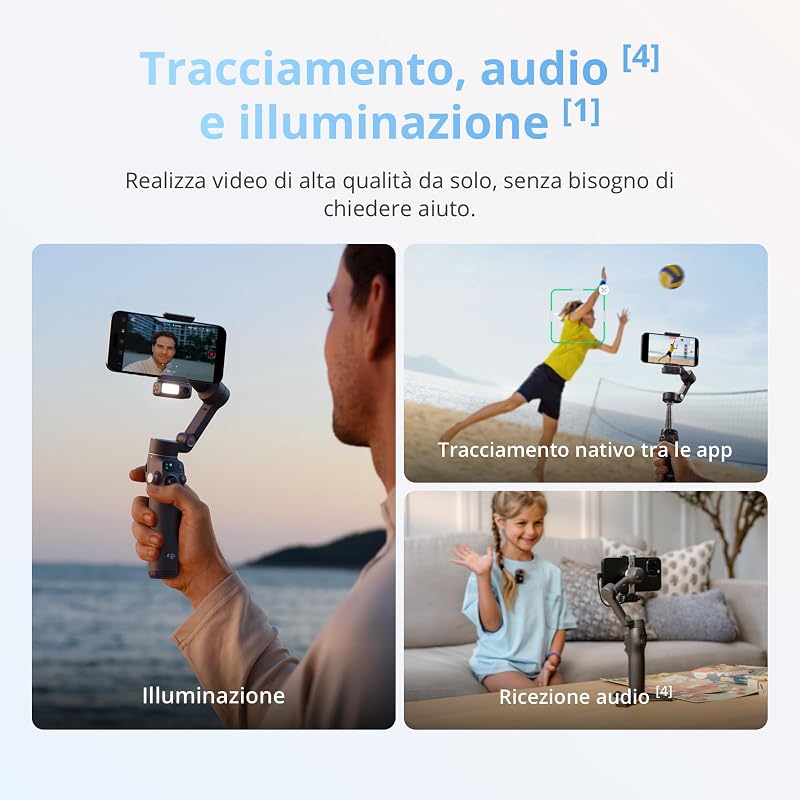 Osmo Mobile 8 gimbal per smartphone, stabilizzazione a 3 assi
