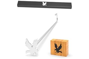 PKPKAUT 1.2" Custom Wood Branding Iron Personalized for Wood Working, Leather Hats, Steak, BBQ Brander & Bread Logo, Personalized Steak Branding Iron for Food (Small, 043# Bald Eagle)