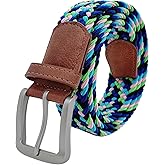 VONSELY Stretch Belt, Elastic Belts Braided Fabric Belt Colorful Woven Belts
