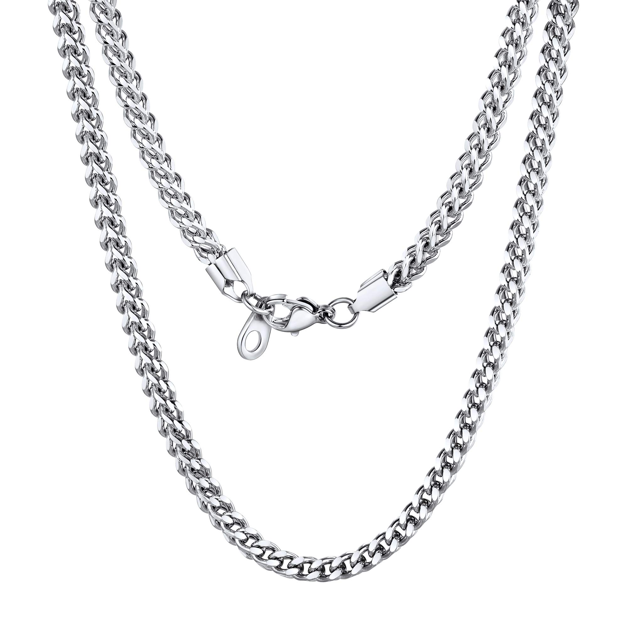 U7 Mens Chain Necklace Cuban Link Necklaces Stainless Steel Chains for Men