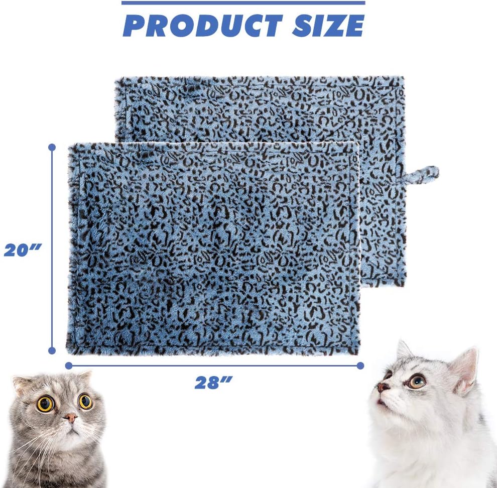 KOOLTAIL Cat Self Warming Bed Pad with Free Blanket - Anti-Slip Heating Pet Mat Leopard Cat Bed Outdoor Soft for Cats Small Puppy : Pet Supplies