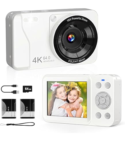 Amazon.com : Digital Camera, 4K 64MP, 18X Zoom, Point and Shoot