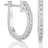 PRIVOSA 14k Gold Diamond Huggie Hoop Earrings for Women - 1/5 to 3/4 Carat Natural Diamonds - Cartilage Earrings - Cuff Earrings - Small Huggie Tiny Hoops - Lightweight Hoops - Real Gold Dainty Jewelry - Valentine's Day Gifts for Her