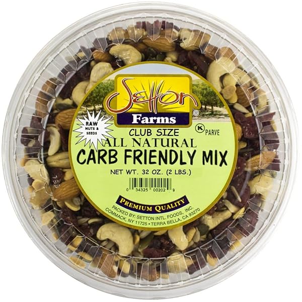 CARB FRIENDLY HEALTH MIX | PREMIUM QUALITY | BULK VALUE SIZE 32 OZ. (WITH CRANBERRIES, SUNFLOWER SEEDS, PUMPKIN SEEDS, ALMONDS, CASHEWS, SOYNUTS AND WALNUTS) (2 LB.)