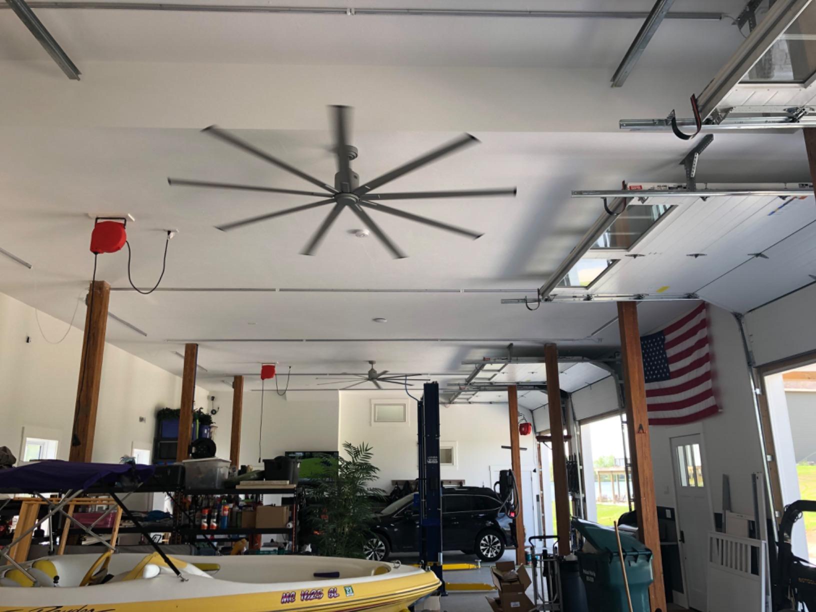 96" Ventamatic ICF96 Big Air Industrial Ceiling Fan, 9 Blades 6 Speed
