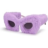 FEISEDY Women Plush Fuzzy Cat Eye Sunglasses Punk Soft Velvet Shades Ladies Handmade Party Masquerade Eyewear B2877