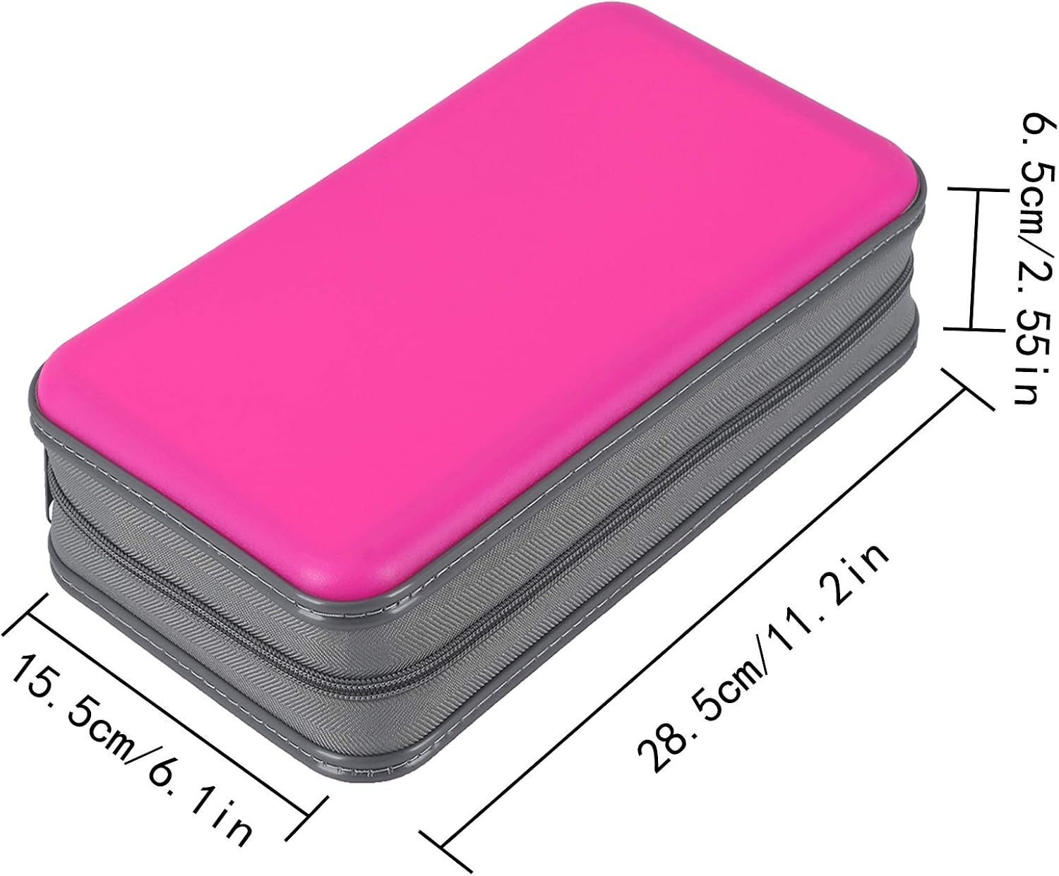 DVSICK DVD Case, 96 Capacity CD Case Hard Portable DVD Case Holder Plastic CD Organizer Wallet Protective DVD Storage (Pink) - Image 4