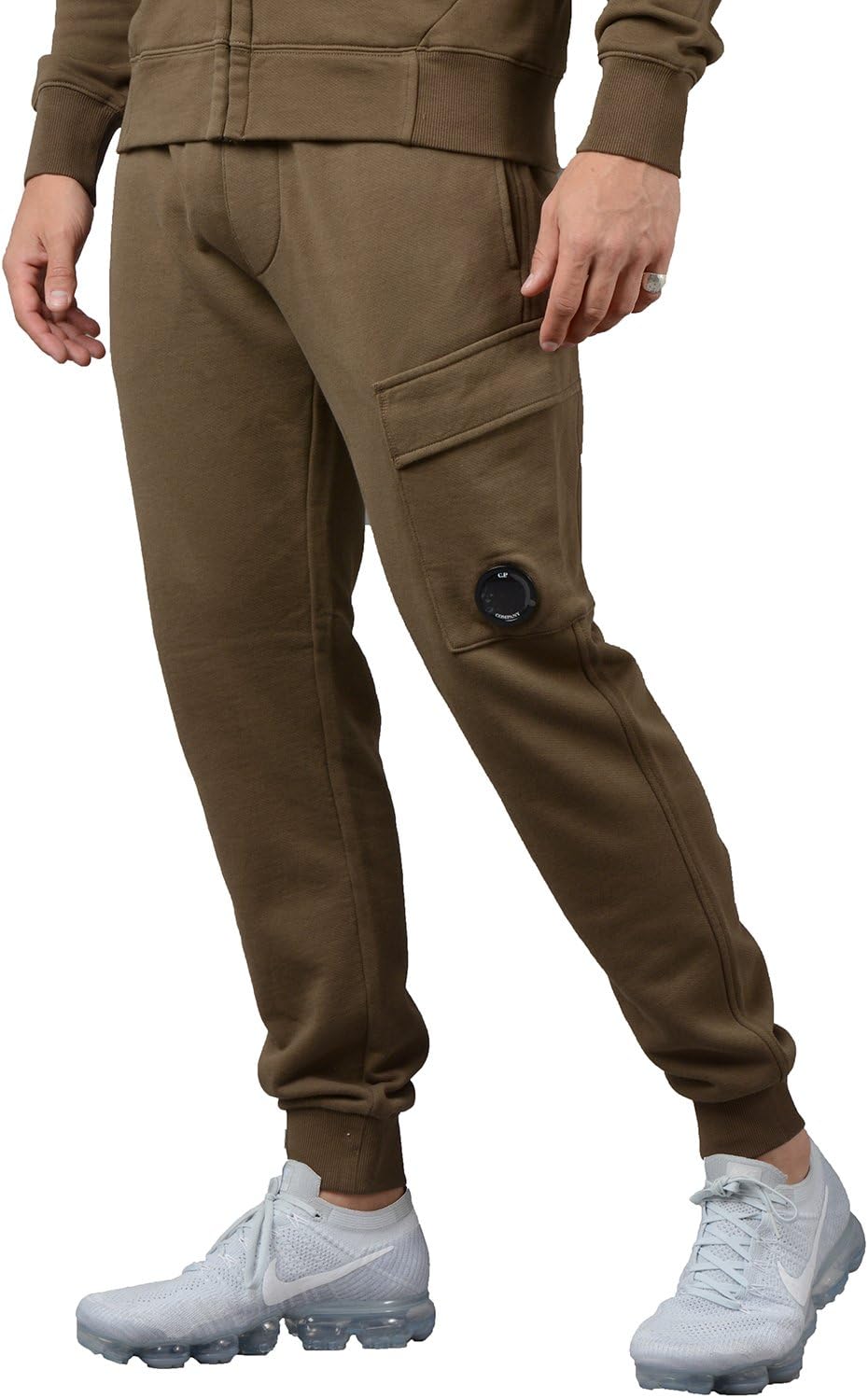 CP Company Joggers - Mens 053A Pocket Lens Track Pant in Khaki