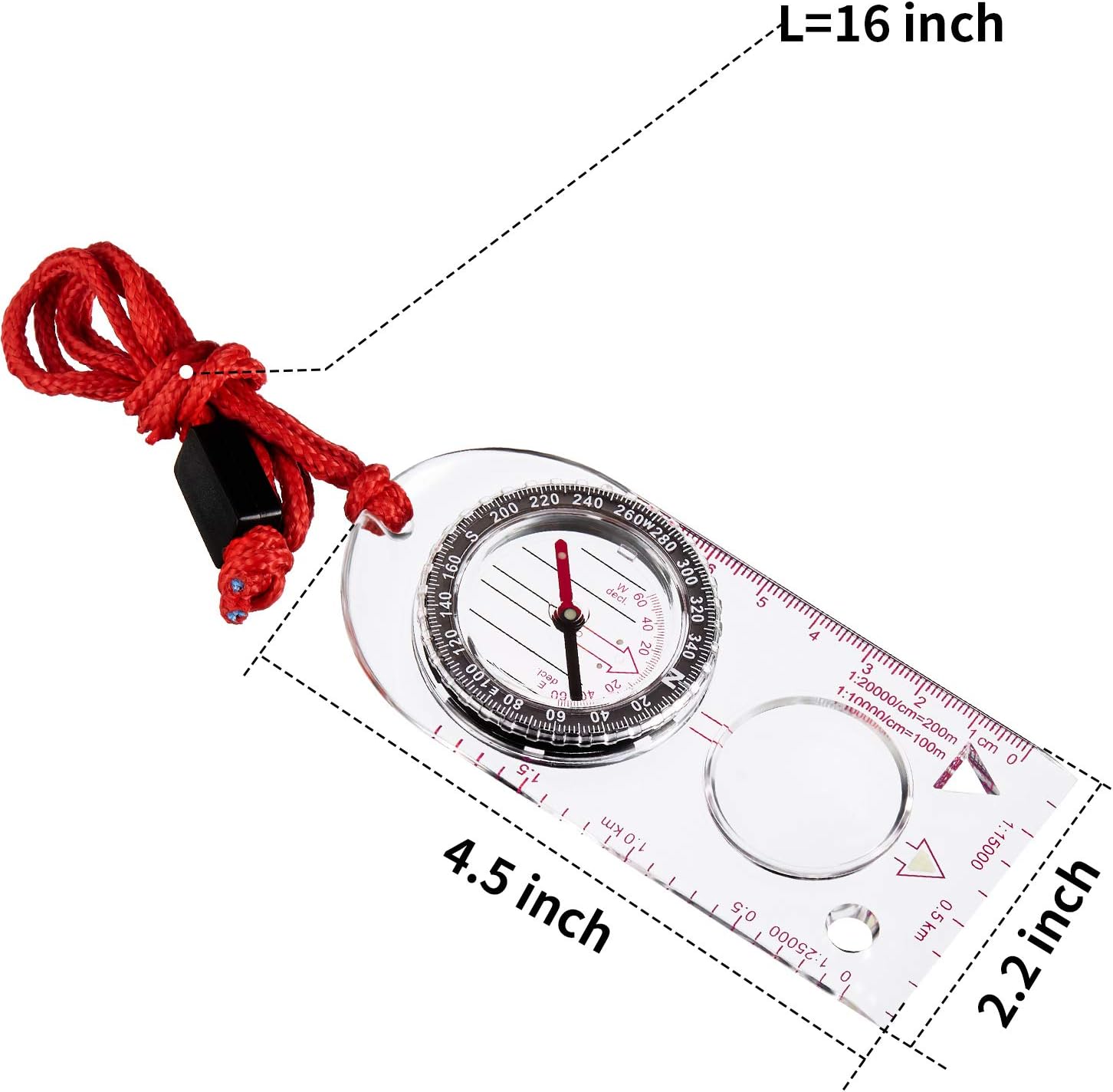 Gejoy 6 Pieces Navigation Backpacking Compass Orienteering Hiking Compass Adjustable Map Reading Compass for Boy Scout Kids Outdoor Camping (Style 2) : Sports & Outdoors