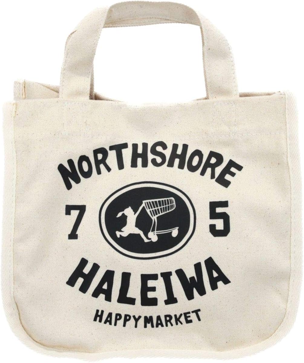 Amazon ハワイアン トートバッグ ハワイアン雑貨 ハレイワ Haleiwa ノースショア プリント ミニトートバッグ Hlbg 1953 アイボリー トートバッグ