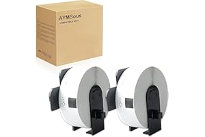 AYMSous 2 Pack DK-1201 Die-Cut Standard Address Label (1-1/7" x 3-1/2" /29mm x 90mm) with 2 Refillable Cartridges Replacement