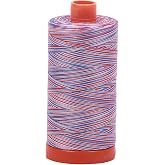Aurifil A1150-3852 50wt 1422yds Variegated Red/White/Blue Mako Cotton Embroidery Thread