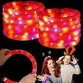 Red 12 Pack Light Up Party Favors Supplies,Bulk Glow Sticks Bracelet,Necklace Accessories for Kids,Birthday Return Gifts Treats,Easter Basket Goodie Bag Stuffer Fillers for Boys Girls