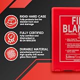 UltraFire 1m x 1m Hard Case Fire Blanket Glass Fibre Kitemarked Home Kitchen view 3