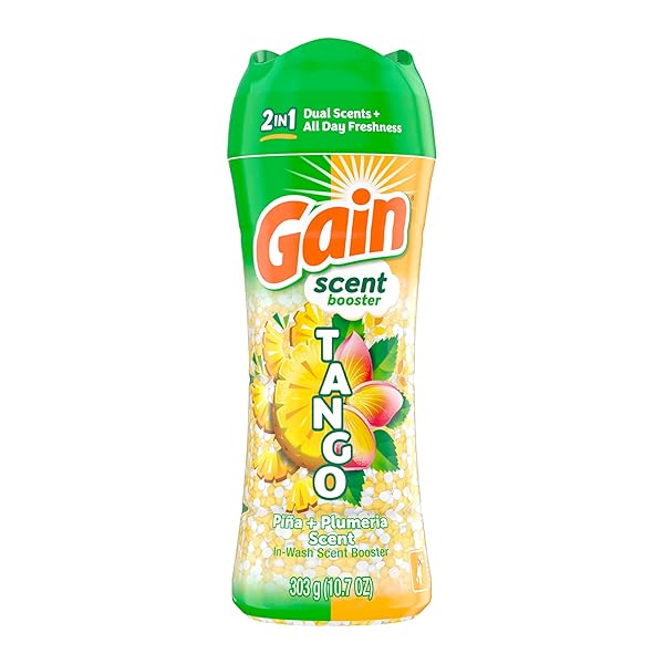 GAIN TANGO 2-IN-1 LAUNDRY SCENT BOOSTER BEADS, PIÑA AND PLUMERIA SCENT, 10.7 OZ, LAUNDRY BEADS WITH DUAL SCENTS PLUS ALL DAY FRESHNESS