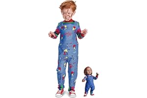 HOMIEGO Chucky Costume for Kids Halloween Costume Chuckie Costume Chucky Overalls Good Guys Overalls Chucky Outfit Chucky Doll Shirt