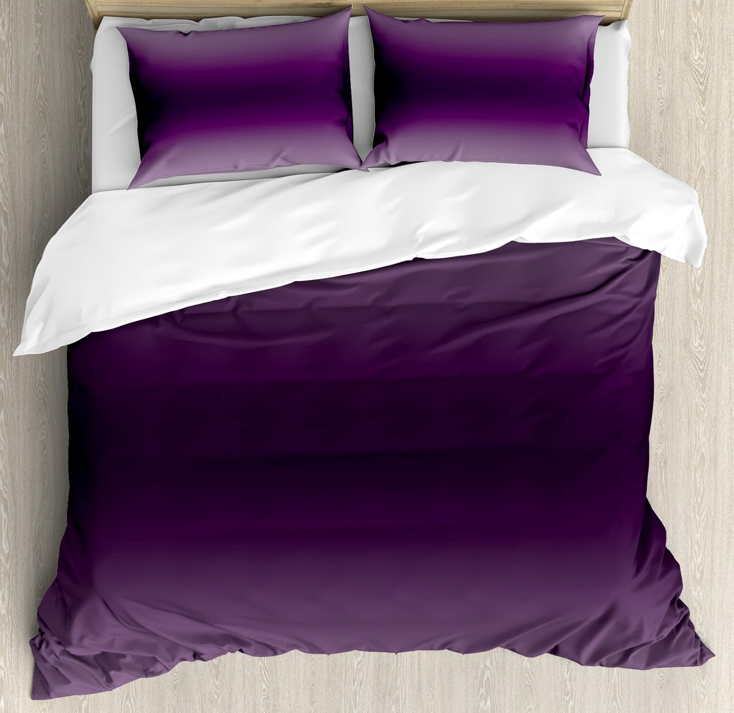 Ambesonne Ombre Duvet Cover Set King Size, Hollywood Glam Show Inspired Color Ombre Design Abstract Representation Digital Image, Decorative 3 Piece Bedding Set with 2 Pillow Shams, Purple