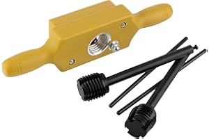 Tap and Die Set - 1-1/4 Inch Jig Dowel Thread Tap Kit Cuts Male and Female Wooden Threads with Two-Handed Thread Box, Bottoming Tap, Steel Cutters and Aluminum Wear Fittings by Kings County Tools