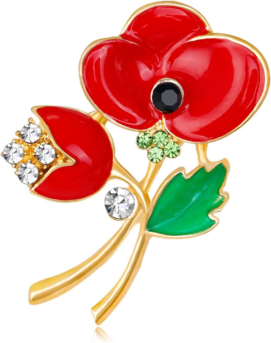 Yntmerry British Kate Princess Memorial Diamond Brooch Fashion drip Diamond Poppy Saffron Brooch New Run,AL145-A
