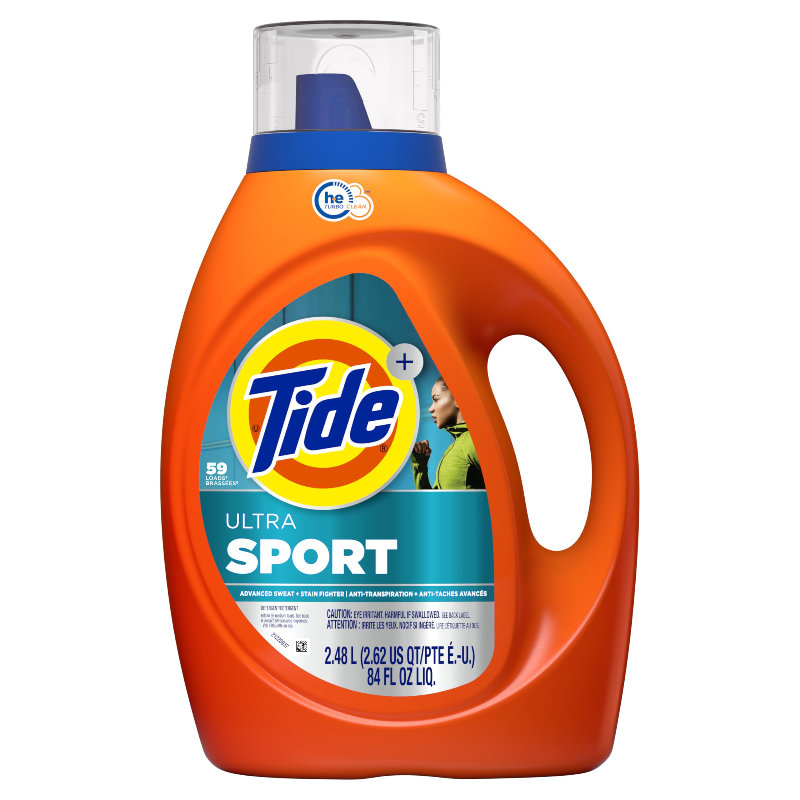 Tide Plus Febreze Sport Odor Defense HE Turbo Clean Liquid Laundry Detergent, 84 fl oz, 59 loads