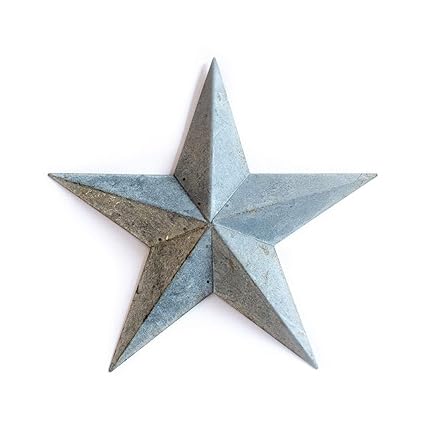 Galvanized Metal Tin Barn Star 24 Grey Zinc Rustic Country Indoor