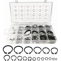 E-Clip Snap Ring Assortment Kit - 120-Piece Stainless Steel Retaining