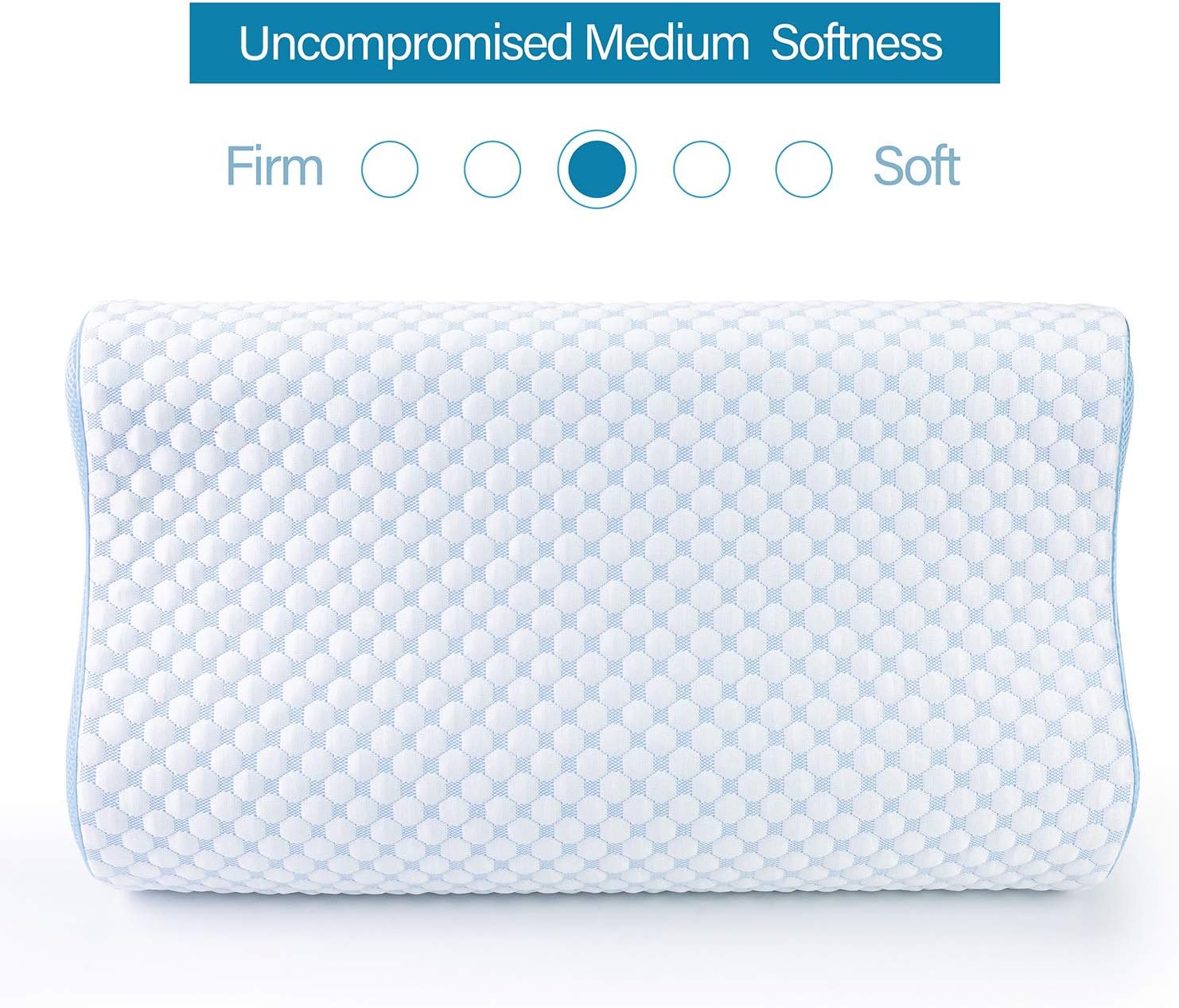 Dlight Contour Memory Foam Pillow-Ergonomic Design to Relieve Neck Pain,Sleeping Bed Pillow for All Sleeping Positions, CertiPUR-US (Soft Contour-4.7 Inch): Home & Kitchen